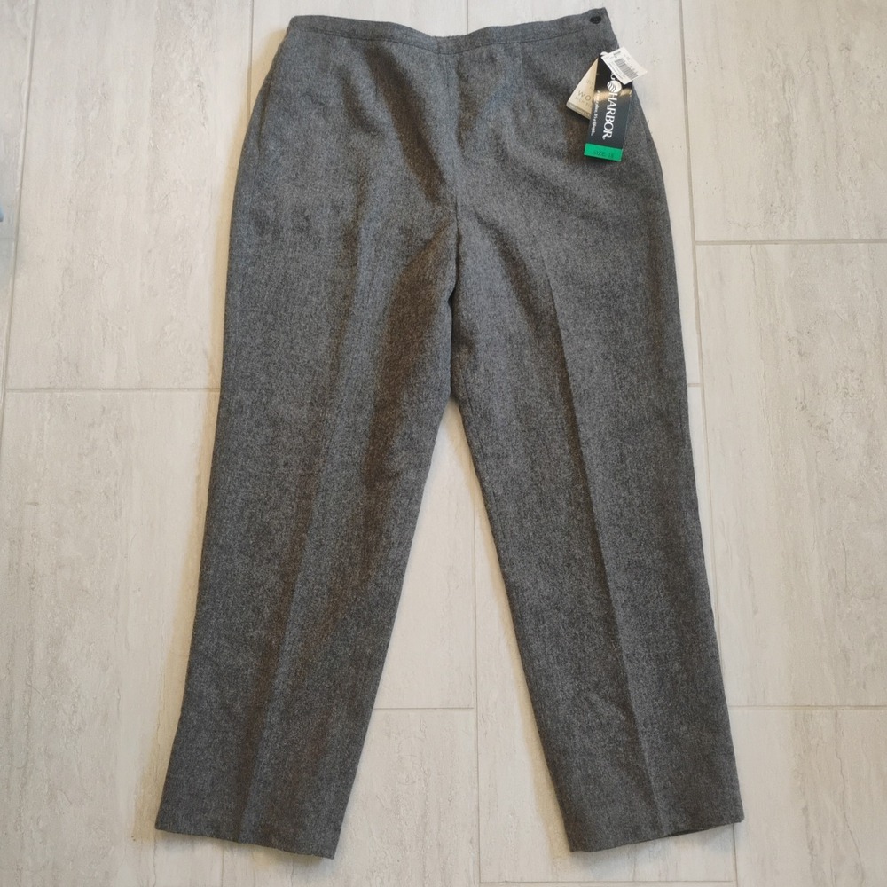 Sag Harbor Wool Blend Dress Pants Womens Size 18 Gray Lined Trousers NWT NEW